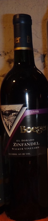 16.) Boeger Walker Zinfandel, El Dorado, County California 1990
