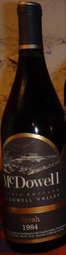 17.) McDowell, McDowell Valley, Syrah, Mendocino, California 1984