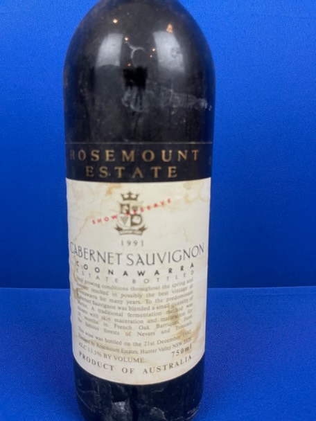 1991 Rosemount Estate Koonawarra Cabernet Label