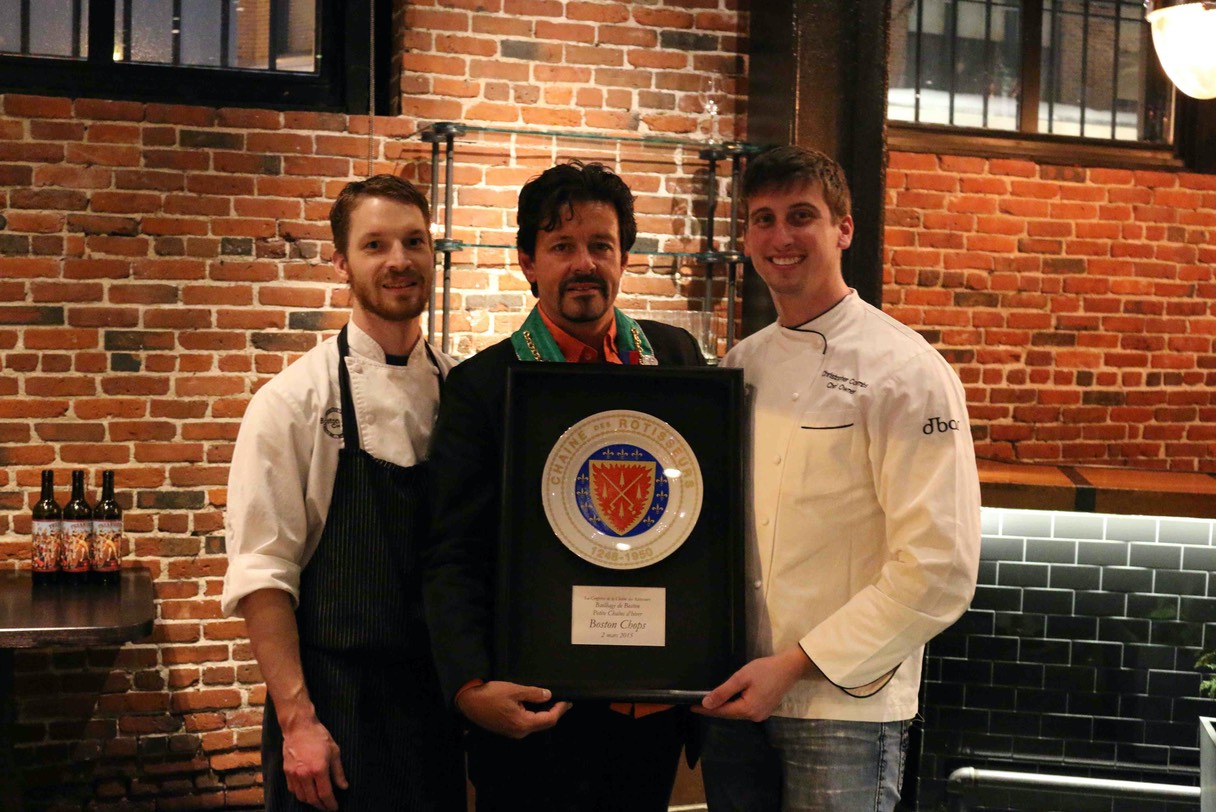 Chef de Cuisine Ryan Marcux, Chambelan Provincial Nord-Est, Bailli de Boston Marshall L. Berenson & Chef Owner Christophe Coombs