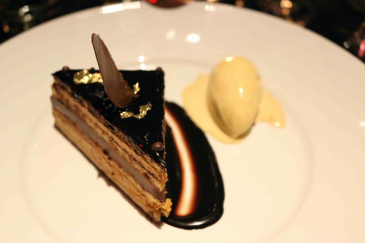 Opera Cake with Caramel Glace