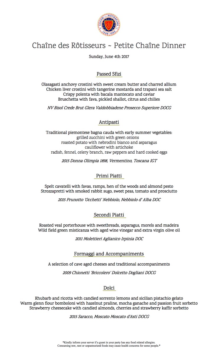 Benedetto  06.04.17 Menu