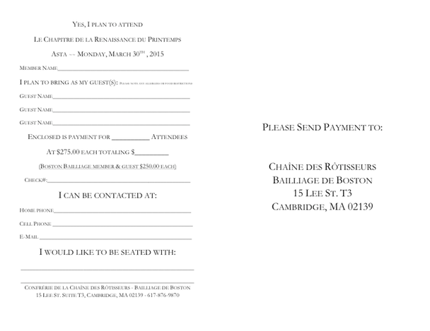 Chaine Asta 3-30-15 Reply Slip