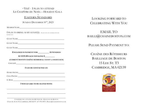 Chaine Boston Eastern Standard December 10, 2023 Reply Slip