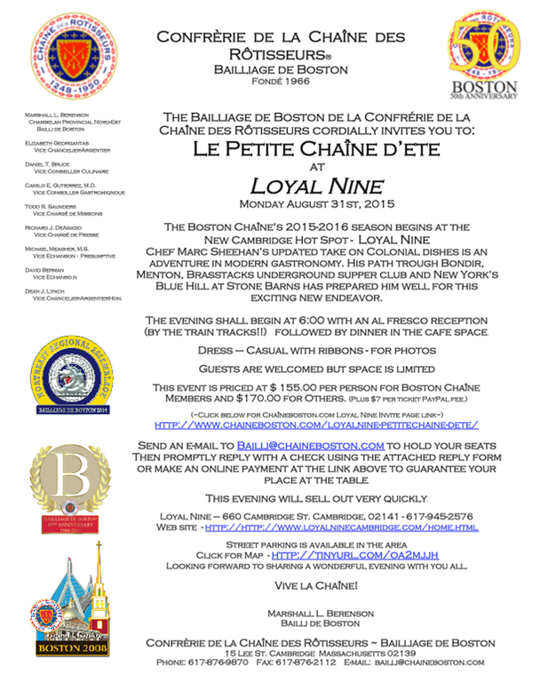 Chaine Boston Loyal Nine 8:31:15 Invitation