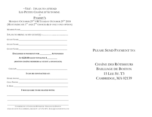 Chaine Boston Pammy's Oct 29 or 30, 2018 Reply Slip 