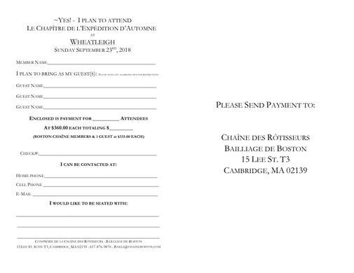 Chaine Boston Wheatleigh 9 -23-18 Reply Slip