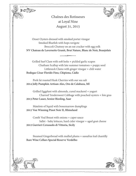 Chaine Loyal Nine 8/31/15 