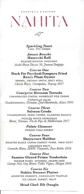 Nahita Menu March 31, 2019